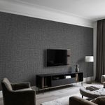 Charcoal Grey Wallpaper Embossed 3D Linen Effect Woven Textured Wall Papers 1-6x