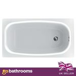 1200 Small Bath Tub White Acrylic Compact Space Saving Bath 1200 x 700 & Leg Set