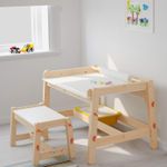 IKEA Flisat Wooden Childrens Adjustable Desk & Bench Excellent Condition