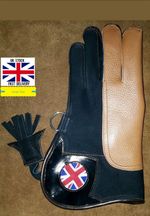 Nubuck Leather Double Skinned Falconry Glove UK logo, 12" Large Standard Size