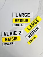 Custom Ride On Toy Car Number Plates - License Plate for Kid's - Multiple Sizes