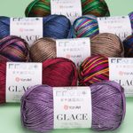 YarnArt Glace Shiny  Soft metallic knitting yarn 100g all colours