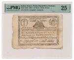 ITALIAN STATES (REPUBBLICA ROMANA) banknote 1 1/2 Paoli 1798 PMG VF 25 Very Fine