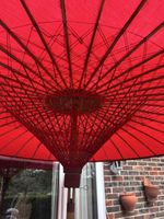 Large Burmese Silk And Bamboo Garden Parasol (Pathein)