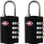 TSA Padlocks 2 Pack Security 4 Digit Combi Locks Travel Luggage, Suitcase,Locker