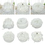 Wedding Ring Pillow Pearl Feeling of Romance Cushion Ceremonies Pillow White