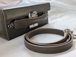 Mark Cross Grace Box Bag Olive With Red Interior Silver Hardware No Clochette 
