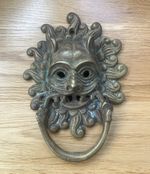 Heavy Brass Durham Cathedral Sanctuary Door Knocker Weathered Demon Vintage