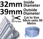 32mm or 1 1/4" Clear Flexible PVC Tube Reinforced Pipe Water Pond Braided Hose