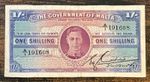 The Government of Malta  W124 : 1 Shillings Banknote 