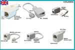 RJ45 RJ11 Plug Socket Adapter or Modem ASDL Router Hub Ethernet Network BT Phone