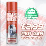 TrimFix Van Carpet High Temperature Spray Adhesive 120°C Heat Resistant 500ml
