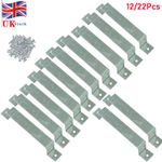 12/22X Fence Post Security Brackets Galvanised Steel Panel Brackets Fits 4” Post