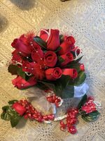 Wedding Pack - Posy, Buttonholes & Ring Cushion In Red