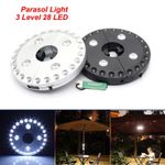 Parasol LED Light 3 Level Dimming 28 LED Pure Camping Outdoor Tents Veranda UK