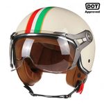 Open Face Motorcycle Helmet Retro Vintage Chopper Men Women Scooter Bike UK