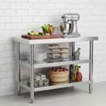 Stainless Steel Commercial Kitchen Catering Prep Table, 3Tier Durable Prep Table