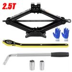 2.5T Scissor Jack + Extendable Wheel Wrench Brace Socket Car Van Tire Hand Tool