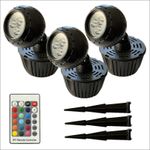 Pond 3 LED Light Set & Daytime Sensor Remote Control Colour Changing Xmas Decs