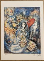 Marc Chagall Signed & Numbered Edition Lithograph "Bella"