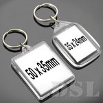 50x35mm 35x24mm Insert Clear Blank Acrylic Plastic Photo Keyrings Personalise UK