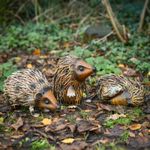 Hedgehog Family Steel Garden Ornaments Outdoor Metal Sculptures