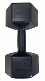 10kg Black Hex Dumbbell Fixed Weight - Gym & Training Weight Lifting