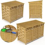 Wooden Double Triple Wheelie Bin Storage Store Cover Garden Rubbish Dustbin Shed