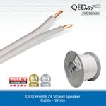 100m QED 79 Strand Oxygen Free Copper OFC High Quality HiFi Speaker Cable White