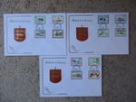 GUERNSEY 1982 POSTAGE DUE SET OF 12 ON 3 x COTSWOLD FIRST DAY COVERS 