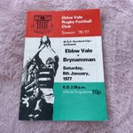 1977 EBBW VALE V BRYNAMMAN 76/77 WELSH CUP 3RD ROUND CLUB RUGBY PROGRAMME VGC