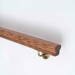 Handrail | Curved Slim Walnut With Antique Brass Round Brackets