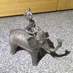 Metal Elephant Figurine Ornament with Rider Elephant Animal Figurine