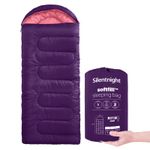 Silentnight Adult 3 Season Sleeping Bag Camping Outdoor Single Blue Black Purple