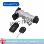STEERING LOCK IGNITION STARTER SWITCH BARREL & 2 KEYS FOR VW POLO V 2009-2017