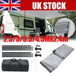 2.5-4.5mx2.4m Campervan Awning Canopy Sun Shade Shelter with Poles For Caravan