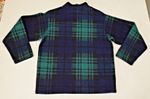 Vintage Boca Fleece Sweatshirt Size L 90s Blue Green Plaid High Neck Made Canada