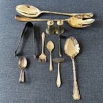 Vintage Mostly EPNS Silver Plate Serving Utensils Job Lot Spoons Ladles Tongs