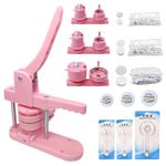3-in-1 Button Badge Maker Machine 25/32/58mm Pin Press Kit with 300pcs Parts UK
