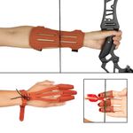 Archery Arm Guard and Finger Guard Set 3 Finger Glove Gear Bow Hunting Protector