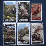 2013 - 2020 Owls of GIBRALTAR 🇬🇮 MNH Bird stamp * 6 British stamps 🔴 FV £6.85