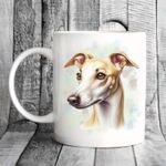 Whippet Mug, watercolour Pet Dog - Ideal Gift, Present