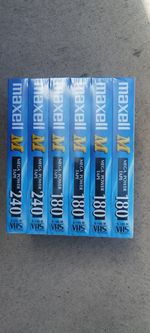 6 Pack Of Maxell M180 & M240 Mega Power VHS Tapes New Sealed