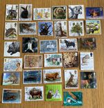 30 ANIMAL GB Used Stamps Off Paper Collection. Thematics.