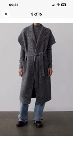 Zara Grey Speckled Matching Jumper And Waistcoat 100% Wool As Worn By Trinny
