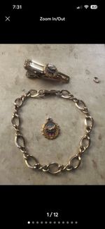 Pratt Whitney Service Award Bracelet Tie Clip 10k