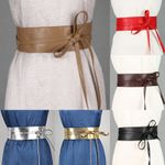 Womens Belt PU Leather Waist Wide Dress Tie Corset Cinch Ladies Soft Wrap Around