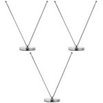 Silver Car Flagpole Holder Stainless Steel Reusable Stable Desk Flag Stand