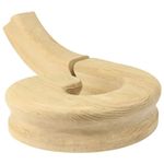 Oak Volute HR Handrail Left Hand Turn with Up Ramp