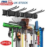 2x Garage Garden Tool Holder Storage Rack Shed Wall Mounted Organizer Long Hooks